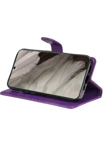 Kart Yuvası Yüksek Telefon ile Google Piksel 8 Klasik Düz Renk Için Flip Case (Yurt Dışından)