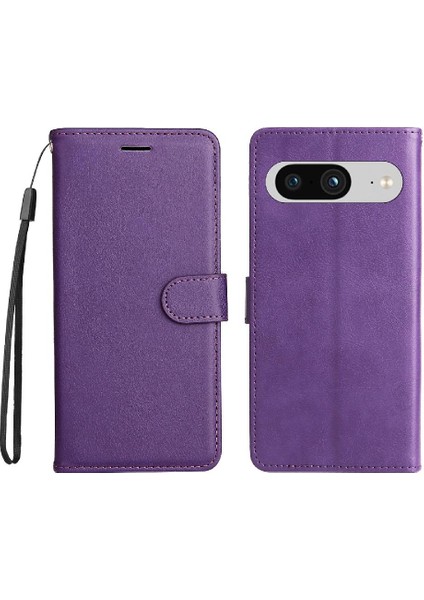 Kart Yuvası Yüksek Telefon ile Google Piksel 8 Klasik Düz Renk Için Flip Case (Yurt Dışından)
