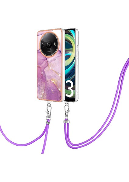 Xiaomi Redmi A3 Crossbody Kordon Askısı Tampon Mermer Yumuşak (Yurt Dışından)