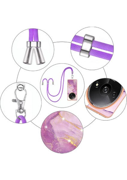 Xiaomi Redmi A3 Crossbody Kordon Askısı Tampon Mermer Yumuşak (Yurt Dışından) indirimleri