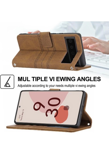 Google Piksel 6 Pro Kickstand Cüzdan Kılıf Darbeye Kapatma Için Flip Case (Yurt Dışından) modelleri