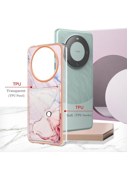 Huawei Mate 60 Kart Yuvaları Için Kılıf Ince Cüzdan Mermer Yumuşak Tpu Tampon (Yurt Dışından) indirimleri