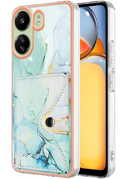 Xiaomi Redmi Için Kılıf Redmi 4g Mermer Kart Yuvaları Yumuşak Tpu Tampon Ince Cüzdan (Yurt Dışından)