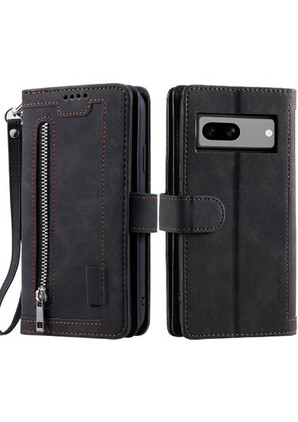 Google Piksel 8A Kordon Cüzdan Kickstand Pu Deri 9 Kart Için Flip Case (Yurt Dışından)