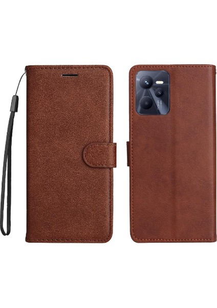 Realme C35 4g Yüksek Kaliteli Deri Klasik Düz Renk Için Flip Case (Yurt Dışından)