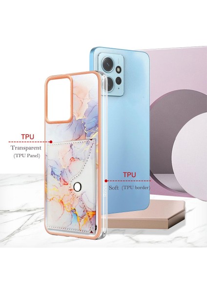 Xiaomi Redmi Için Not 12 4g Mermer Ince Cüzdan Yumuşak Tpu Tampon Kartı (Yurt Dışından) modelleri