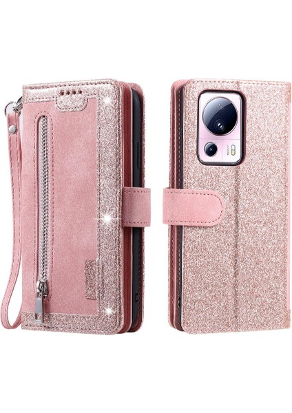 Xiaomi 13 Lite Için Flip Case Cüzdan 9 Kart Yuvaları Kickstand Pu Deri (Yurt Dışından)