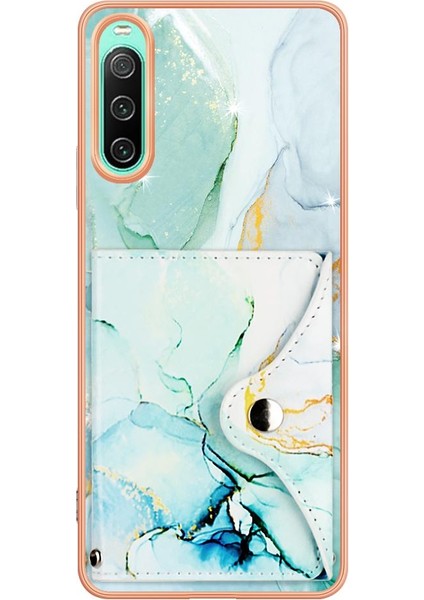 Sony Xperia 10 Iv Yumuşak Tpu Tampon Mermer Ince Cüzdan Kart Yuvaları Için Kılıf (Yurt Dışından) modelleri