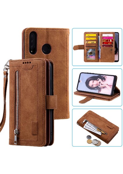 Samsung Galaxy A20 Için Flip CASE/A30 Kordon 9 Kart Yuvaları Kickstand Pu (Yurt Dışından) indirimleri
