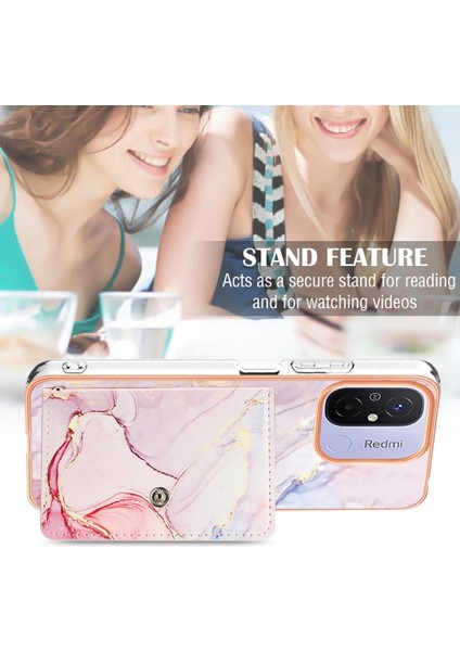 Xiaomi Redmi Için 12C Ince Cüzdan Yumuşak Tpu Tampon Kart Yuvaları Mermer (Yurt Dışından) modelleri
