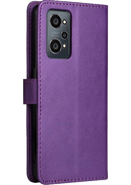 Realme Gt Neo2 Yüksek Kaliteli Deri Klasik Düz Renk Için Flip Case (Yurt Dışından)