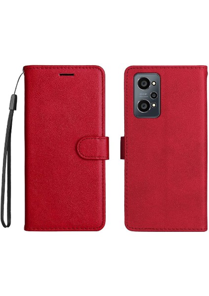 Realme Gt Neo2 Yüksek Kaliteli Deri Klasik Düz Renk Için Flip Case (Yurt Dışından)
