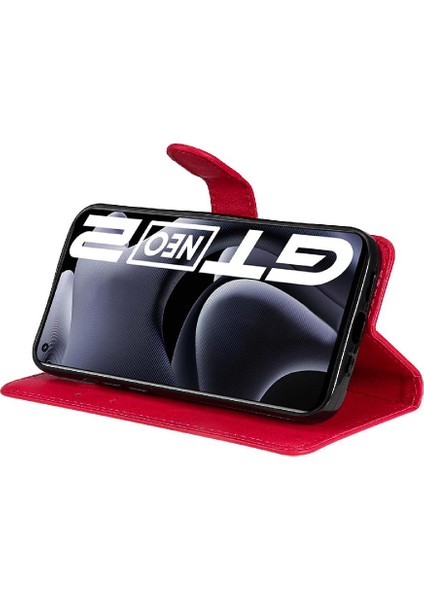 Realme Gt Neo2 Yüksek Kaliteli Deri Klasik Düz Renk Için Flip Case (Yurt Dışından)
