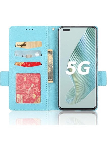 Onur Için Kılıf Sihirli 5 Pro 5g Yan Toka Cüzdan Kart Yuvaları Tutucu Pu (Yurt Dışından)