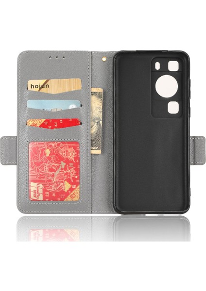 Huawei Için Kılıf P60/P60 Pro Pu Deri Yan Toka Kart Yuvaları Tutucu (Yurt Dışından) modelleri