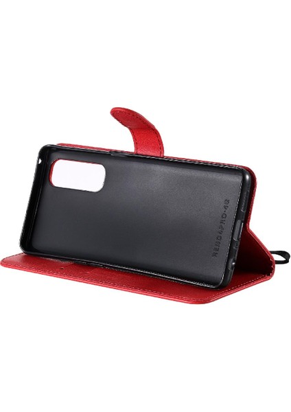 Kart Yuvası Klasik Düz Renk Cüzdan ile Oppo Reno4 Pro 4g Için Flip Case (Yurt Dışından)