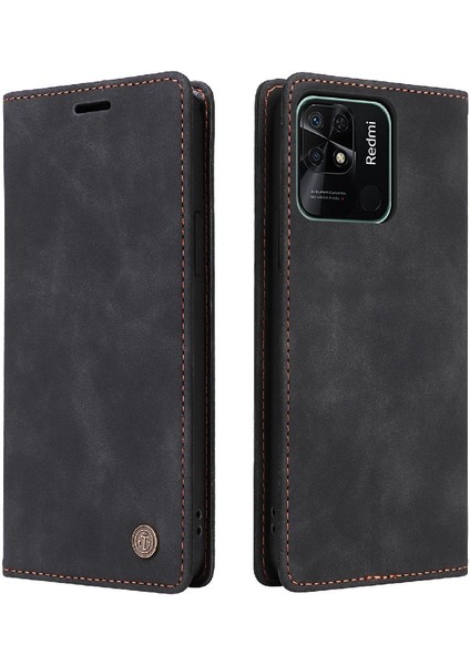 Xiaomi Redmi 10C Için Flip Case Basit Iş Darbeye Cüzdan Deri (Yurt Dışından)