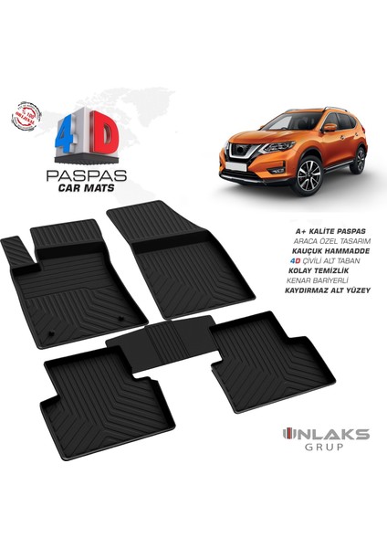 Nissan X-Trail 4d Havuzlu Paspas 2014-2021 Arası