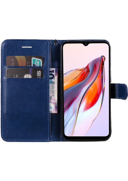 Kart Yuvası Iş ile Xiaomi Redmi 12C Klasik Düz Renk Için Flip Case (Yurt Dışından)