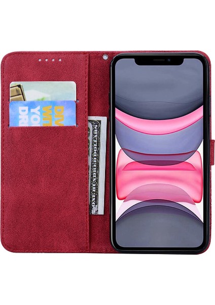 Kart Yuvası Standı Deri Cüzdan Büyük Flip ile iphone 11 Pro Max Için Kılıf (Yurt Dışından)