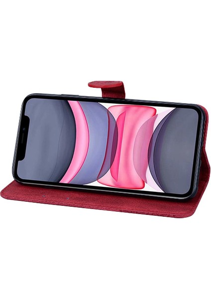 Kart Yuvası Standı Deri Cüzdan Büyük Flip ile iphone 11 Pro Max Için Kılıf (Yurt Dışından)
