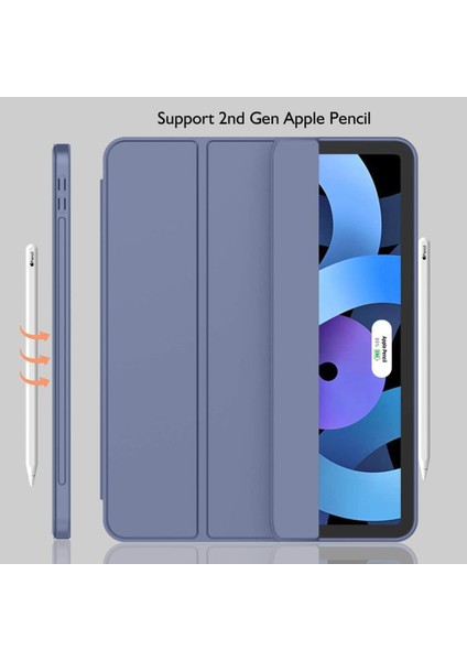 Apple iPad Air 11INÇ M2 2024 Kılıf Kalem Bölmeli Smart Case A2902 A2903 A2904