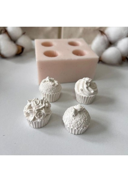 Dörtlü Cupcake Silikon Kalıp