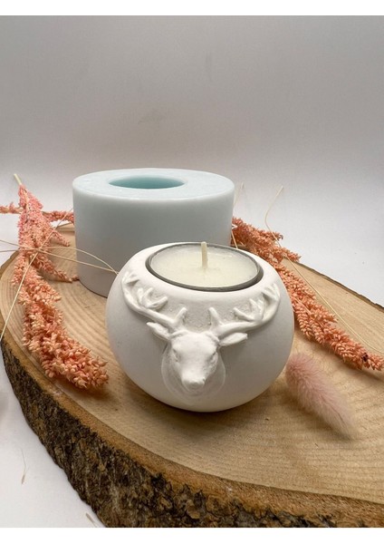 Geyik Tealight Mumluk Silikon Kalıp