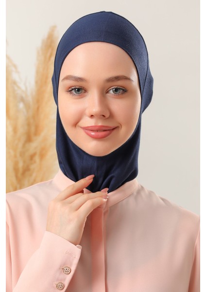 Kadın Tesettür Boyunluklu Hijab Spor Bone Lacivert fırsatları