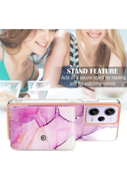 Xiaomi Poco X5 Pro 5g Yumuşak Tpu Tampon Mermer Ince Cüzdan Kartı (Yurt Dışından)
