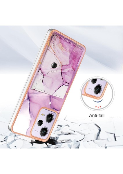 Xiaomi Poco X5 Pro 5g Yumuşak Tpu Tampon Mermer Ince Cüzdan Kartı (Yurt Dışından)