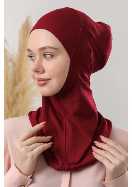 Kadın Tesettür Boyunluklu Hijab Spor Bone Bordo fiyatları