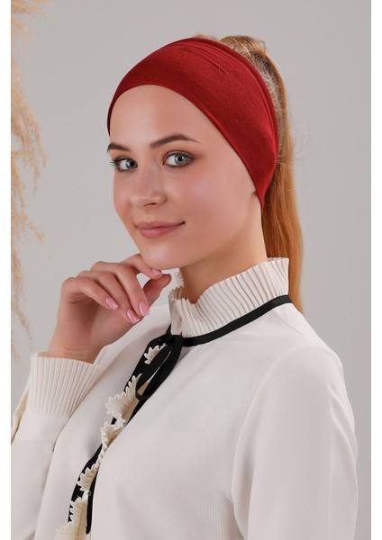 Sihirli Yapışkanlı Kaymayan Bandana Spor Bone Bordo