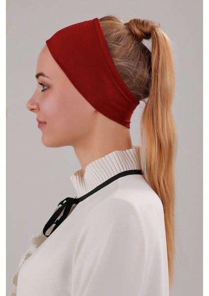 Sihirli Yapışkanlı Kaymayan Bandana Spor Bone Bordo