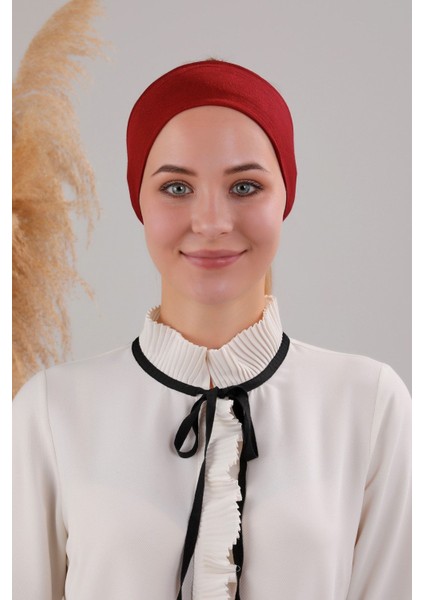 Sihirli Yapışkanlı Kaymayan Bandana Spor Bone Bordo