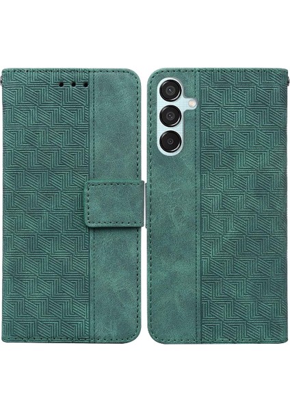 Samsung Galaxy Flip Için Flip CASE/F15 5g Flip Folio Geometrik Kabartmalı Pu (Yurt Dışından)