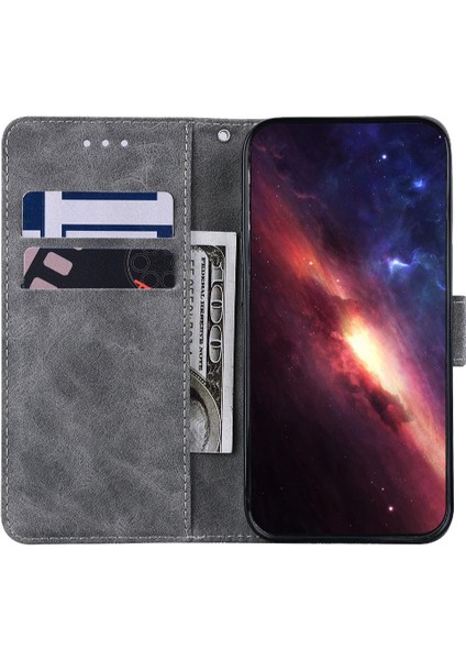 Oppo A3 Pro 5g Için Flip Case Geometrik Kabartmalı Flip Folio Cüzdan Kapak Pu (Yurt Dışından)