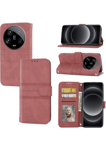 Xiaomi 14 Için Flip Case Ultra Pu Deri Cüzdan Kılıf Kickstand Manyetik (Yurt Dışından)