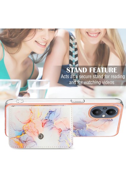 Oneplus Nord N20 5g Ince Cüzdan Mermer Yumuşak Tpu Tampon Kart Yuvaları Için Kılıf (Yurt Dışından)