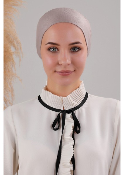 Tesettür Geçmeli Bağcıklı Viskon Likralı Bone Vizon