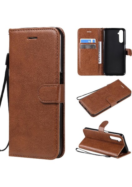 Kart Yuvası Klasik ile Realme 6 Iş Cüzdan Telefon Kılıfı Için Flip Case (Yurt Dışından)