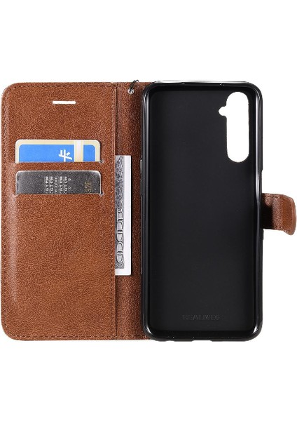 Kart Yuvası Klasik ile Realme 6 Iş Cüzdan Telefon Kılıfı Için Flip Case (Yurt Dışından) indirimleri