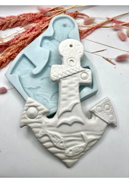 Dekoratif Balık Desenli Çapa Silikon Kalıp