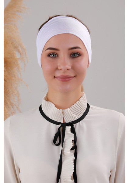 Sihirli Yapışkanlı Kaymayan Bandana Spor Bone Beyaz modelleri
