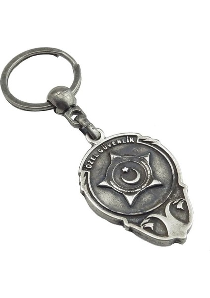 Çift Taraflı Eskitme Metal Özel Güvenlik Anahtarlık 1 Adet