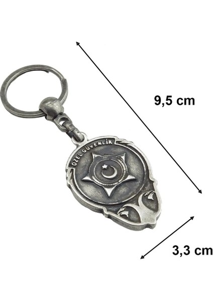 Çift Taraflı Eskitme Metal Özel Güvenlik Anahtarlık 1 Adet modelleri