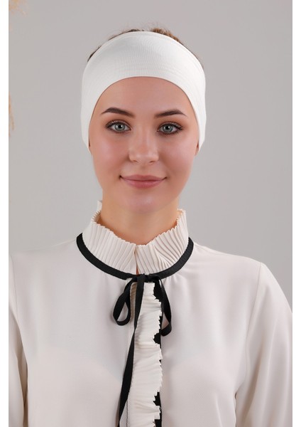Sihirli Yapışkanlı Kaymayan Bandana Spor Bone Ekru modelleri