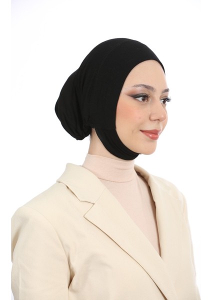 Kadın Tesettür Geniş Hacimli Pratik Ense ve Çene Altından Geçmeli Kaymayan Bone Haki modelleri