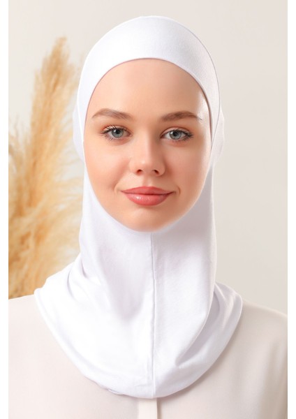 Kadın Tesettür Boyunluklu Hijab Spor Bone Ekru