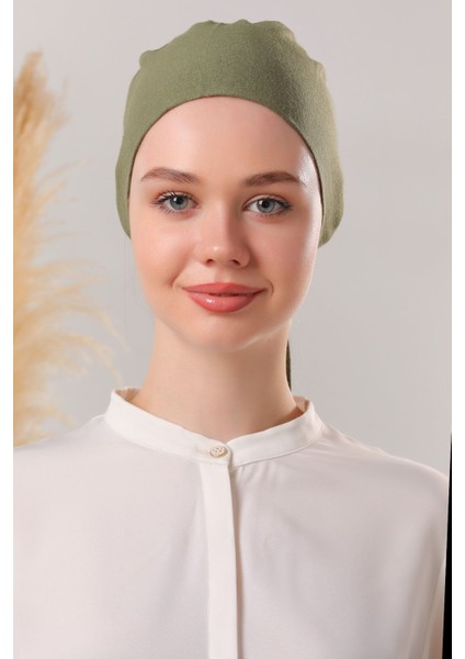 Tesettür Dikişsiz Bone Haki